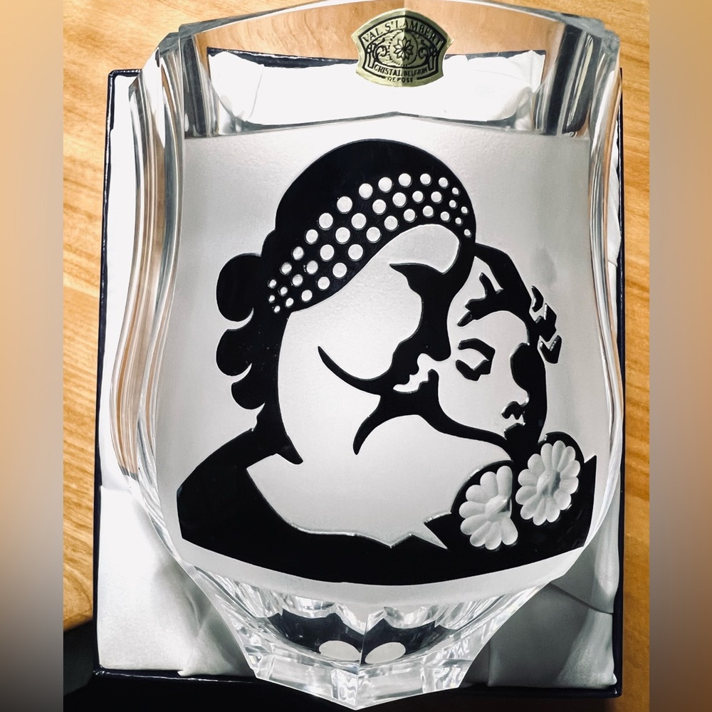 CHARLES GRAFFART VINTAGE ART DECO CRYSTAL VASE FOR VAL SAINT LAMBERT - N…